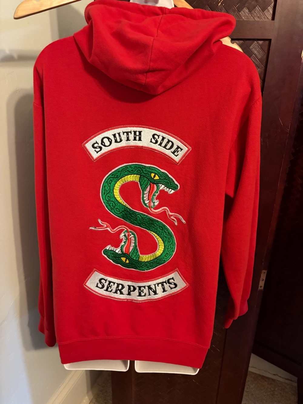 Riverdale Southside Serpents Red Hoodie Embroidered Patch 34-36 small